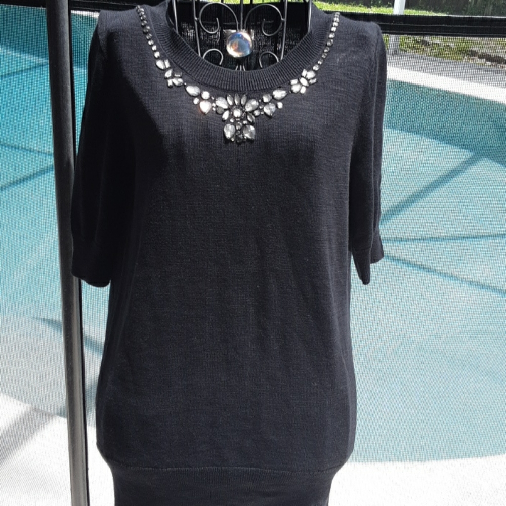 J. Crew embellished XS black sweater